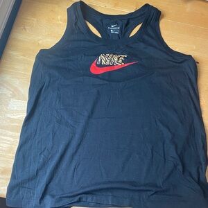 Nike Women's Black and Red Tank Top